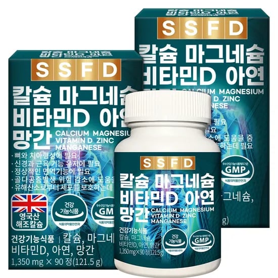 순수식품 칼슘 마그네슘 비타민D 아연 망간, 90정, 2박스