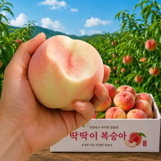 딱딱이 복숭아, 로얄과, 1kg, 1박스