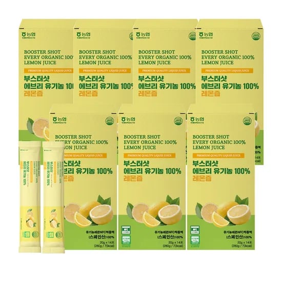 부스터샷 에브리 유기농 레몬즙 스틱, 20g, 98개