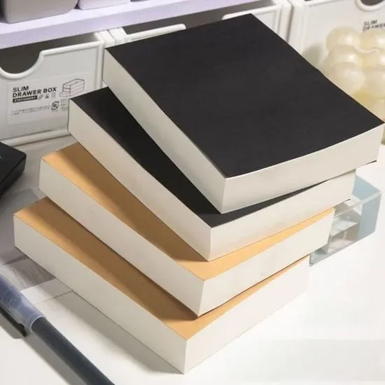 250매 무지 노트패드, 블랙, 1개