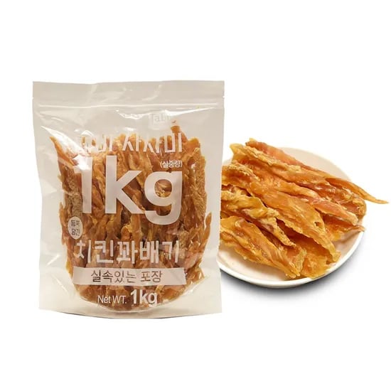 테비 사사미 강아지 간식 치킨꽈배기 1kg 1개
