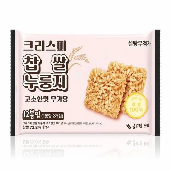 크리스피 찹쌀 누룽지 고소한맛, 무가당, 12봉입, 4개