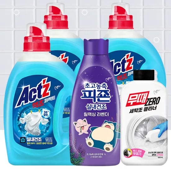 액츠 퍼펙트 실내건조 세탁세제, 일반드럼겸용, 2.7L, 3개
