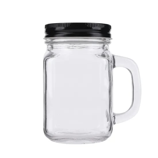 드링킹자350 손잡이 유리병, 블랙, 350ml, 1개