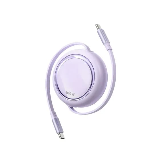 뉴클 릴타입 100W C타입 to C타입 데이터 충전 케이블, 1m, 퍼플, 2개