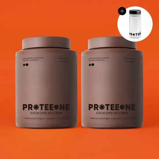 PRTEEONE 단백질 쉐이크 초코맛, 490g, 2통