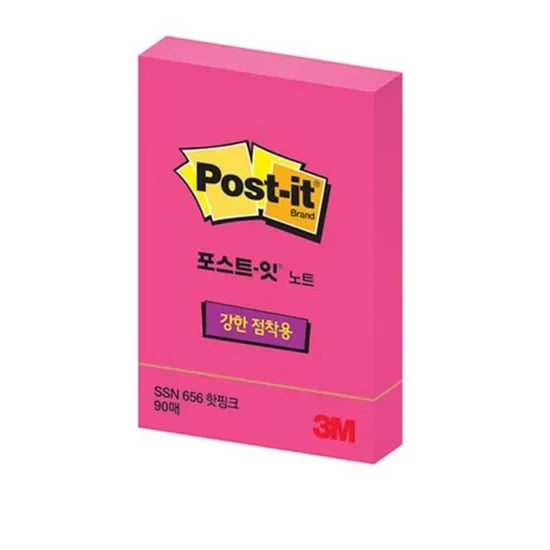 포스트잇 강한점착용 노트, 3.653-3형광, 100매, 1개