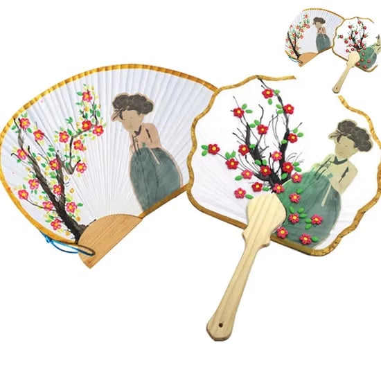 글로벌이지 민화부채 신윤복, 꽃부채, 1개