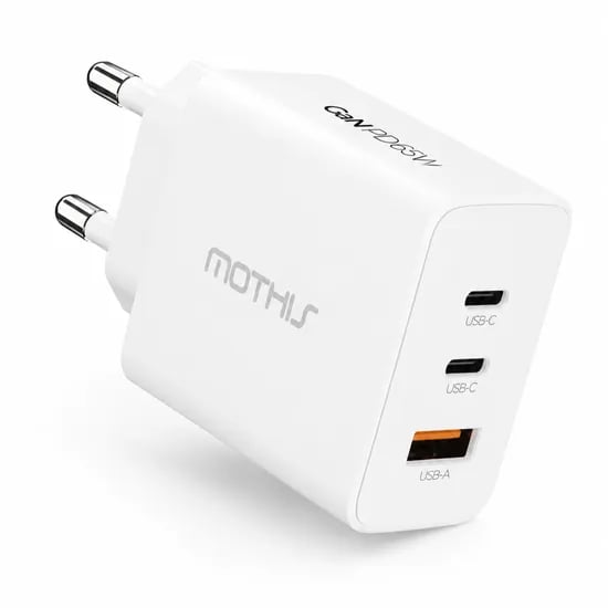 모디스 GaN PD65W 초고속 멀티 3포트 충전기, 화이트, 1개