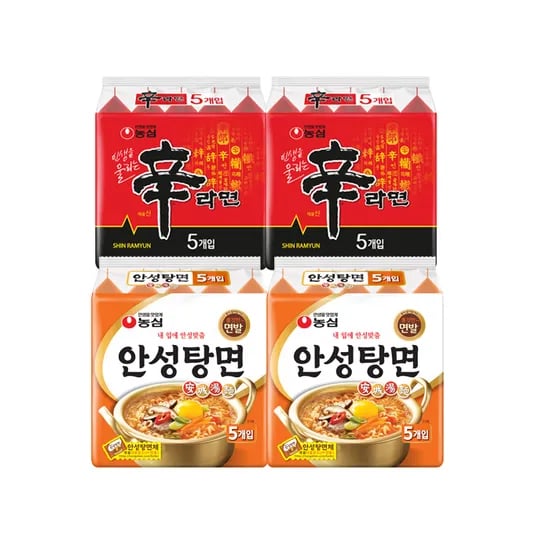 농심 신라면 10개 + 안성탕면 10개, 1세트
