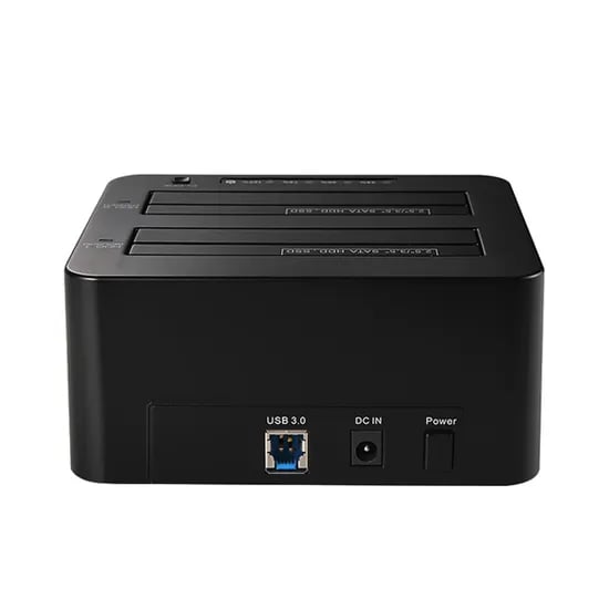 넥스트 USB 3.0 도킹스테이션 2베이 하드 복제 클론 백업 HDD SSD, 952DCU3, 블랙, 1개