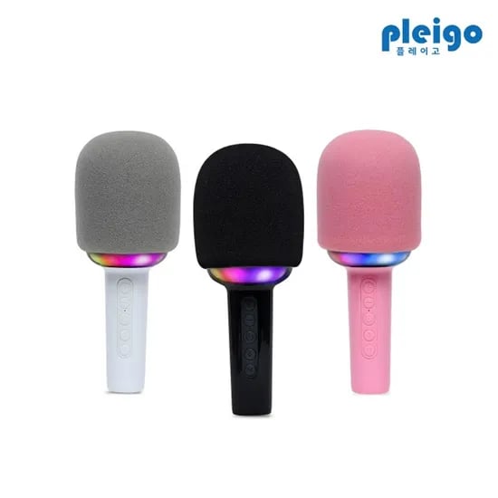 플레이고 휴대용 블루투스 V5.1 무선 에코 마이크, P154, 블랙, 1개