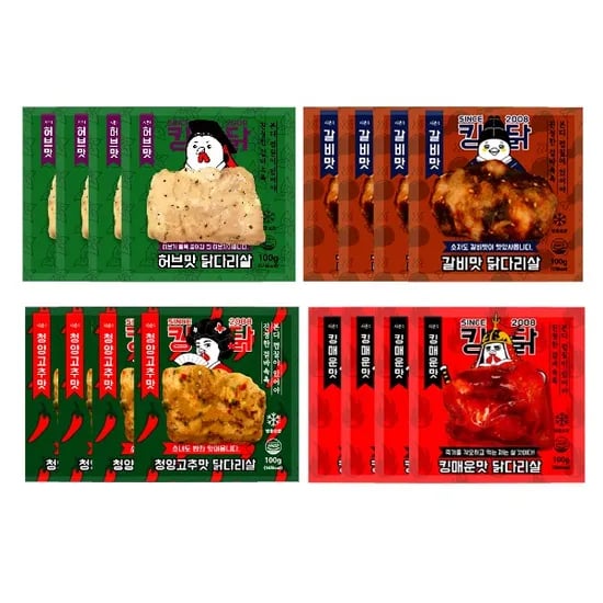 킹닭 닭다리살 4종, 100g, 16팩
