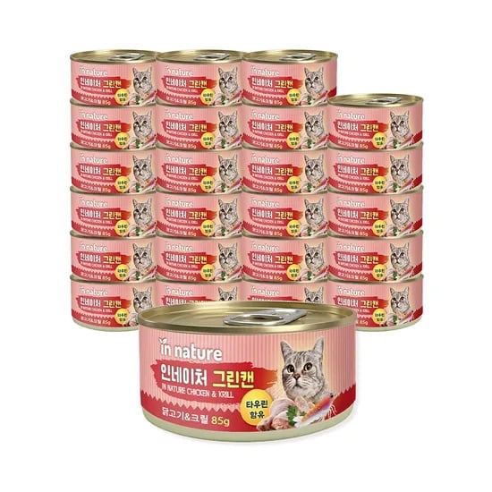 인네이처 그린캔 고양이 간식캔, 닭고기&크릴, 85g, 24개입, 1개