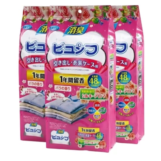일본 방충제 제습제, 장미향, 48개입, 3봉지