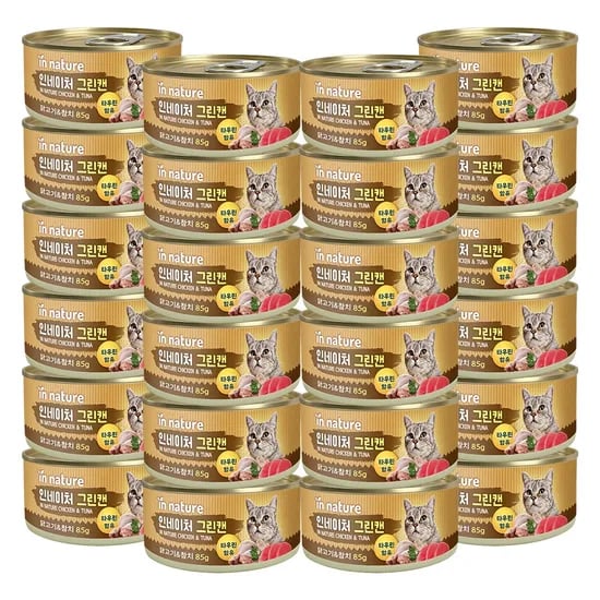 인네이쳐 그린캔 고양이간식 닭고기+참치 85g 24개입