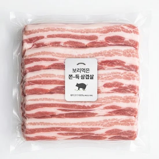 따봉프레시 보리먹은 숙성 흑돼지 황제 삼겹살 500g, 6개
