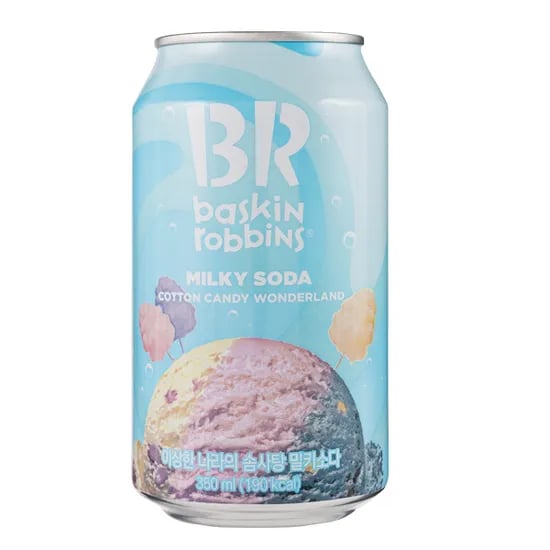 배스킨라빈스 밀키 소다 이상한나라솜사탕 350ml 12개