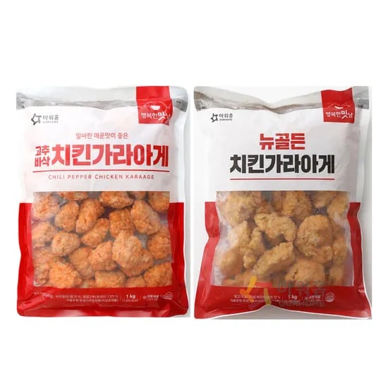 아워홈 뉴골든 치킨가라아게 1kg + 고추 바삭 치킨가라아게 1kg, 1세트