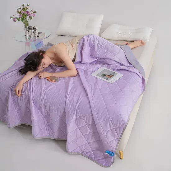 더블 쿨링 아이스 냉감 이불 양면 차렵 이불, 라벤더, 200x230cm