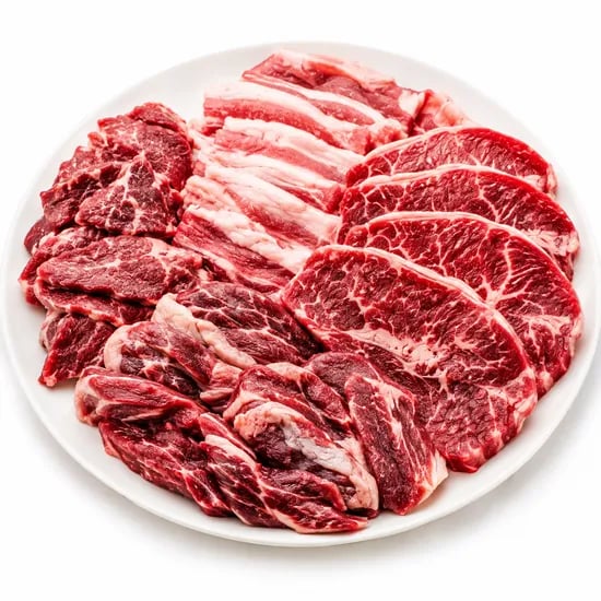 한상가득 소고기 모둠, 소갈비살 200g + 안심살 200g + 업진살 200g + 우삼겹 200g + 부채살 200g, 1kg, 1박스