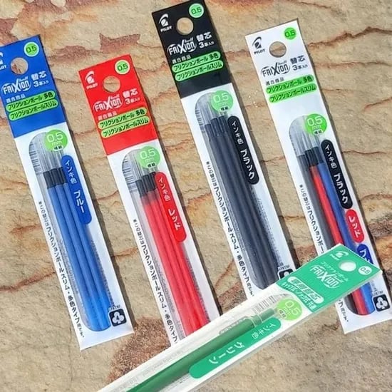 파이롯트 프릭션 3색 볼펜 리필심 0.5mm, 혼합 3색, 3개입