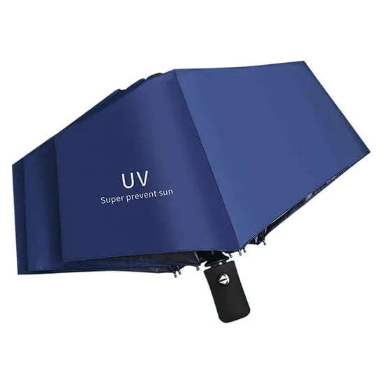UV 3단 자동 우산 양산 자외선 차단 암막 양우산 우양산 초경량 휴대용, 네이비, 1개