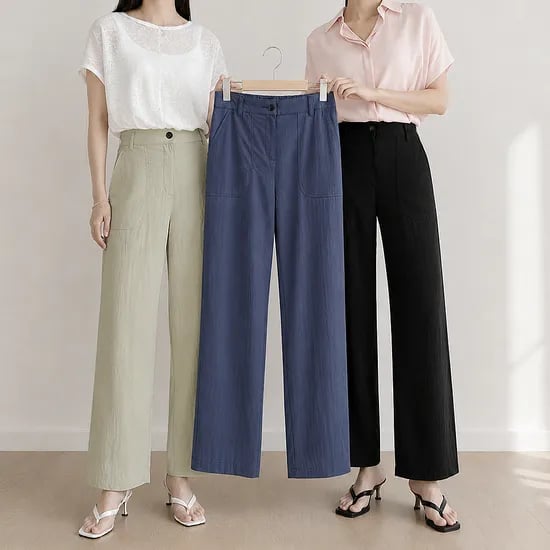 쿨링업 썸머 찰랑핏 팬츠 베이지 1장