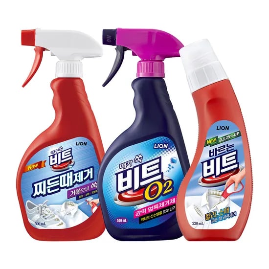 라이온코리아 비트 세탁 전처리제 3종세트, 406ml, 1세트