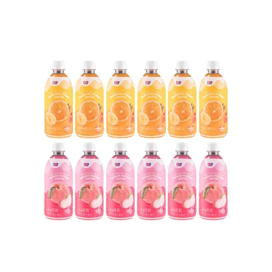 배스킨라빈스 레인보우 샤베트 워터, 500ml, 6개 + 피치요거트 워터, 500ml, 6개, 1세트