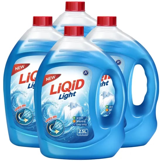 리퀴드 라이트 고농축 실내건조 액체세탁세제, 2.5L, 4개