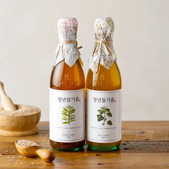청년참기름, 350ml, 1개 + 청년들기름, 350ml, 1개