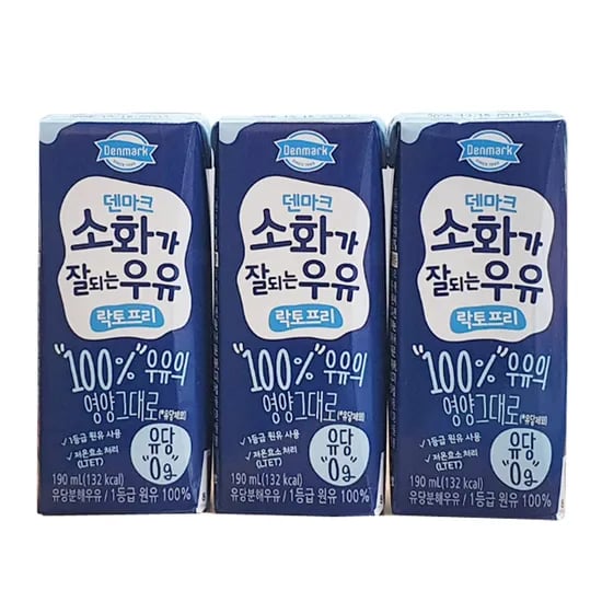 덴마크 소화가 잘되는 우유 락토프리, 190ml, 24개