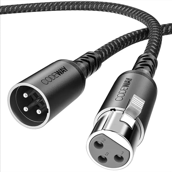 코드웨이 캐논 암수 XLR 마이크 케이블 1.5m 그레이 1개