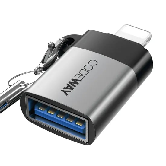 코드웨이 OTG 젠더 USB 3.0 A to 라이트닝 8핀 OTG-A-to-8pin, 블루, 32mm, 1개