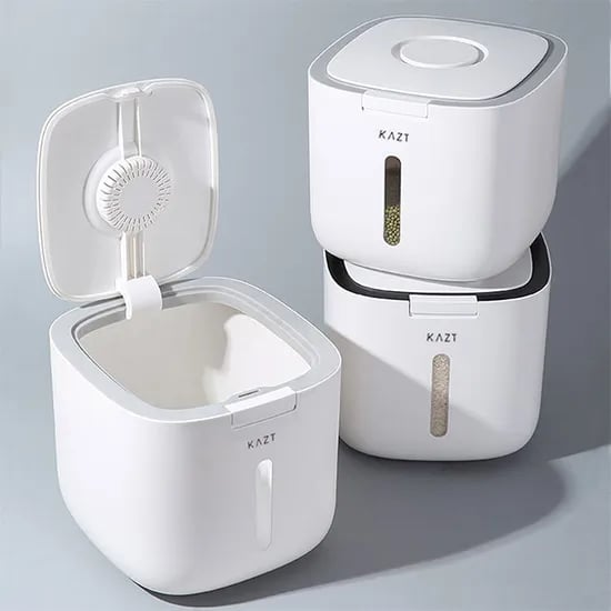 가쯔 모던 원터치 밀폐 주방 쌀통, 블랙, 5kg