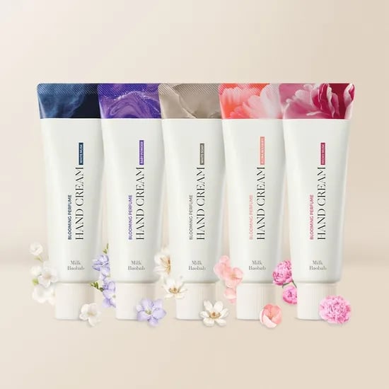 밀크바오밥 블루밍 퍼퓸 핸드크림, 화이트머스크 50g 1개 + 베이비파우더 50g 1개 + 화이트솝 50g 1개 + 피오니머스크 50g 1개 + 플로라부케 50g 1개, 1세트
