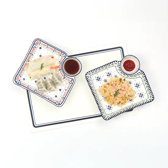 폴라브 만두접시, 로즈 + 클로버, 1세트