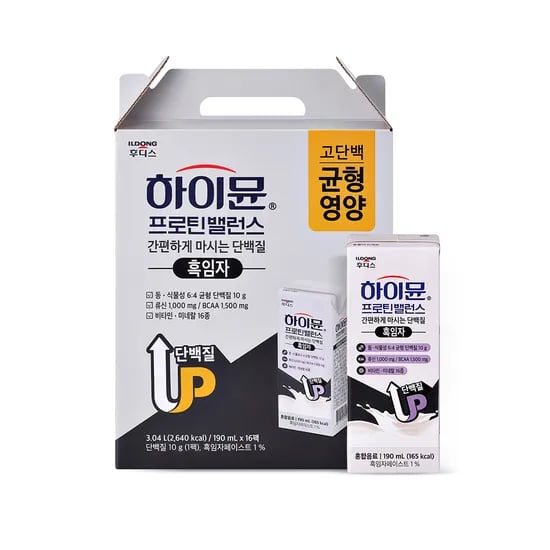 하이뮨 프로틴 밸런스, 하이뮨 음료 흑임자, 190ml, 16개