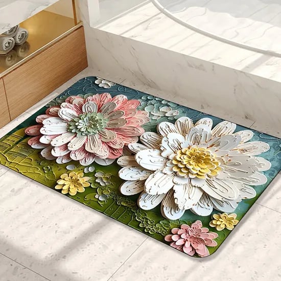 3D 규조토 플로랄 발매트, 달리아, 40x60cm, 1개