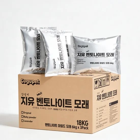구구펫 벤토나이트 대용량 고양이 모래, 6kg, 3개, 라벤더향