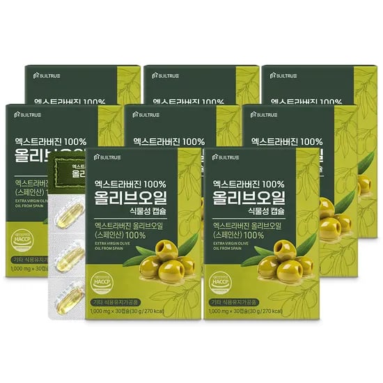 빌트루 엑스트라버진 100% 올리브오일 식물성 캡슐, 30캡슐, 8박스