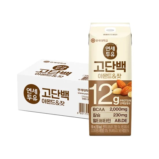 연세두유 고단백 아몬드&잣, 190ml, 24팩