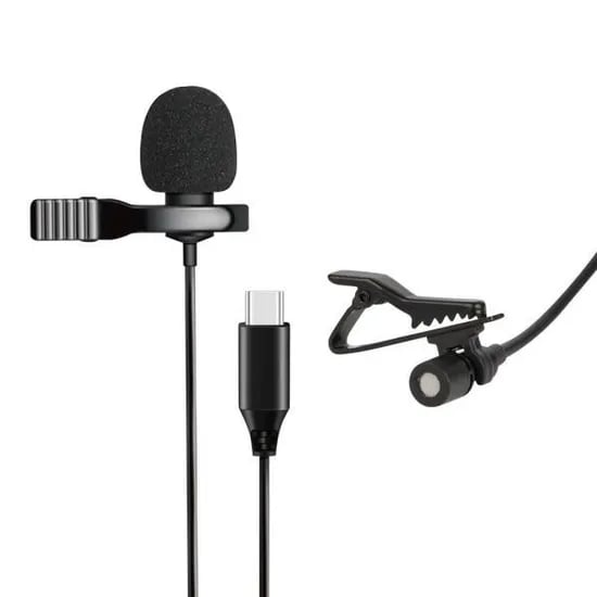 로제트 C타입 핀마이크 브이로그 방송용 RX-2655, Black, 1.5m, 1개
