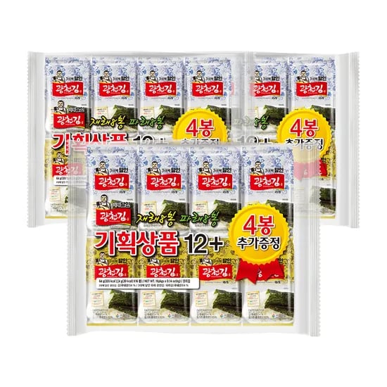 광천김 달인 혼합 도시락김, 재래 4g 24봉 + 파래 4g 24봉