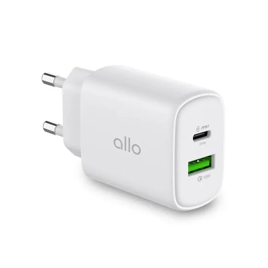 알로코리아 라이트 GaN 25W 초고속 멀티 충전기 어댑터 UC225GPD, 화이트, 1개
