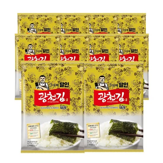 광천김 3대째 달인 재래 전장김, 20g, 10개