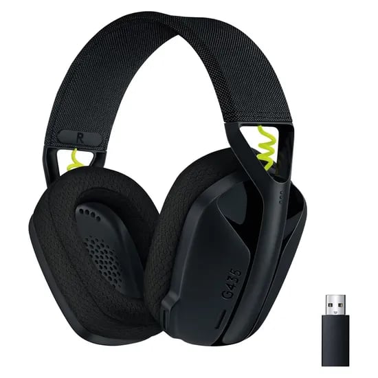 로지텍 G435 LIGHTSPEED 무선 게이밍 헤드셋, A00150, 블랙, 1개