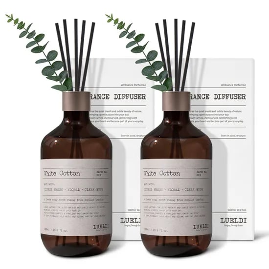 루엘디 프리미엄 대용량 퍼퓸 디퓨저, 화이트 코튼, 500ml, 2개