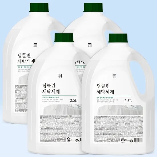 살림백서 딥클린 세탁세제, 2.5L, 4개